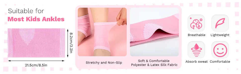 2 Pairs Kids Ankle Brace Set Foot Support Stabilizer Wraps Protector Guard Knitted Ankle Sleeve Sock Support Ankle Support Pink Ankle Brace for Kids Ankle Compression Socks for Injury Prevention - product information 5