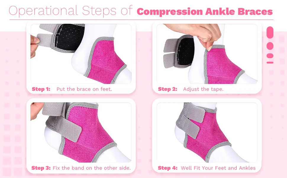 2 Pairs Kids Ankle Brace Set Foot Support Stabilizer Wraps Protector Guard Knitted Ankle Sleeve Sock Support Ankle Support Pink Ankle Brace for Kids Ankle Compression Socks for Injury Prevention - product information 6