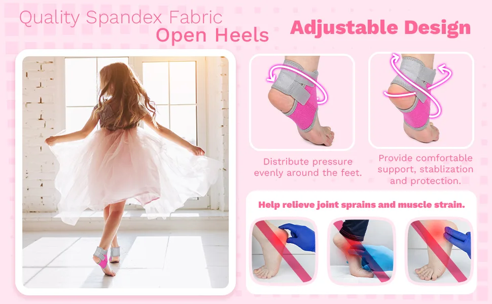 2 Pairs Kids Ankle Brace Set Foot Support Stabilizer Wraps Protector Guard Knitted Ankle Sleeve Sock Support Ankle Support Pink Ankle Brace for Kids Ankle Compression Socks for Injury Prevention - product information 7