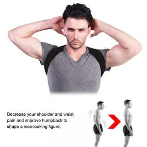 Adjustable Back Brace Posture Corrector Back Support Brace for Women Men Upper Back Shoulder Posture Trainer Pain Relief Corrector Brace Shoulder Posture Correction Band Black - JM08296-2
