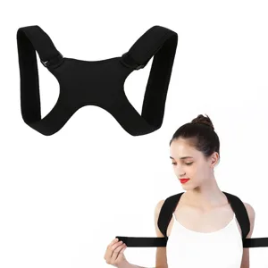 Adjustable Back Brace Posture Corrector Back Support Brace for Women Men Upper Back Shoulder Posture Trainer Pain Relief Corrector Brace Shoulder Posture Correction Band Black - JM08296-3