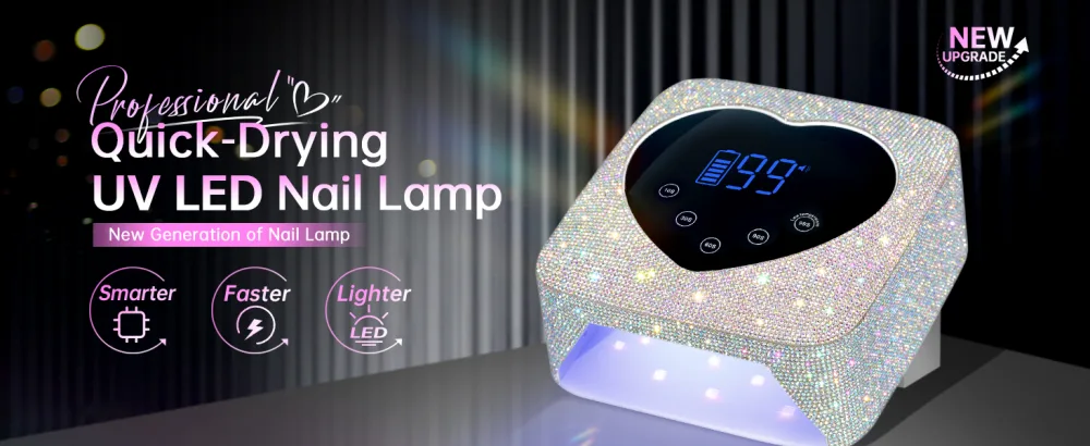 UV LED Nail Lamp 72W Rechargeable Sparkly Wireless Nail Dryer Gel Polish Light with 5 Timer Setting Professional Quick Dry Curing Lamp with Display Auto Sensor for Salon & Home A-white - led nail lamp