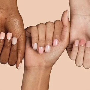 KISS imPRESS No Glue Mani Press On Nails Bare But Better 'Simple Pleasure' Nude Short Size Squoval Shape Includes 30 Nails Prep Pad Instructions Sheet 1 Manicure Stick 1 Mini File - image