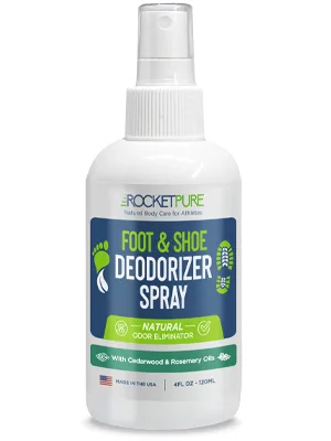 Rocket Pure Natural Shoe Deodorizer Spray and Foot Spray - Shoe Odor Eliminator, Shoe Spray Deodorizer, Foot Spray Odor Eliminator Spray (Cedar) - shoe odor eliminator