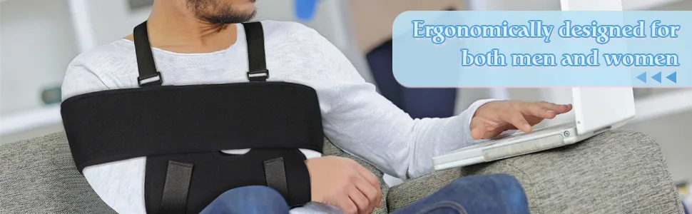 Liitrton Arm Sling Breathable Shoulder Immobilizer Supports Braces Relieve Shoulder Pain with Adjustable Split Strap (Adult) - Arm Sling