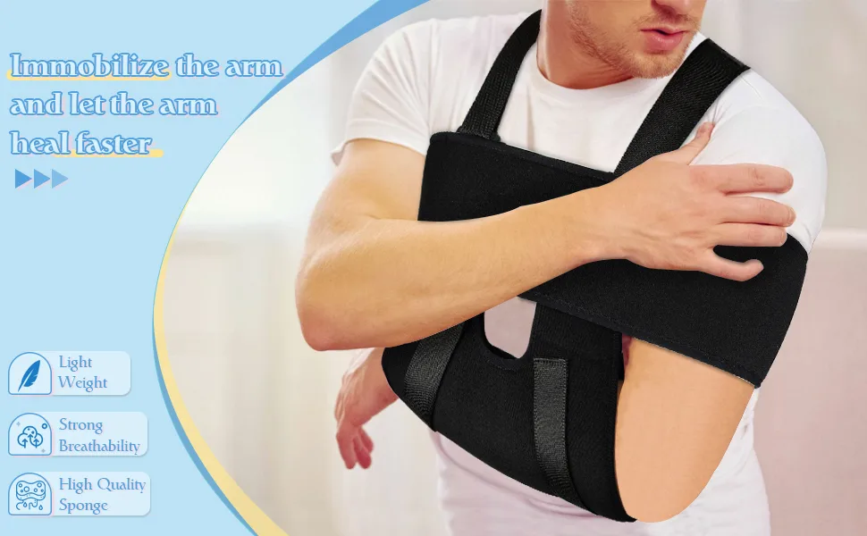 Liitrton Arm Sling Breathable Shoulder Immobilizer Supports Braces Relieve Shoulder Pain with Adjustable Split Strap (Adult) - Liitrton Arm Sling
