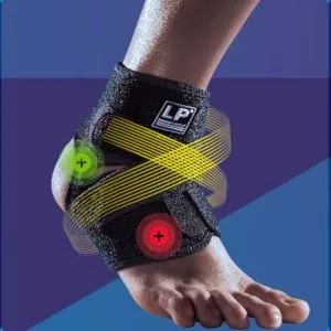 LP SUPPORT 757CA Extreme Ankle Support Brace Wrap - Support and Compression for Weak or Injured Ankles - Hook and Loop Closure (Black - Free size) - LP SUPPORT 757CA Extreme Ankle Support Brace wrap fiteed for All Size