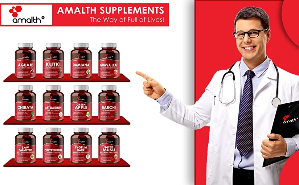 AMALTH Organic Indian Haritaki Capsules, Improving Digestion, Maintains Regularity Non-GMO Vegan Herbs and Supplements, 120 Caps - Organic Haritaki Capsules