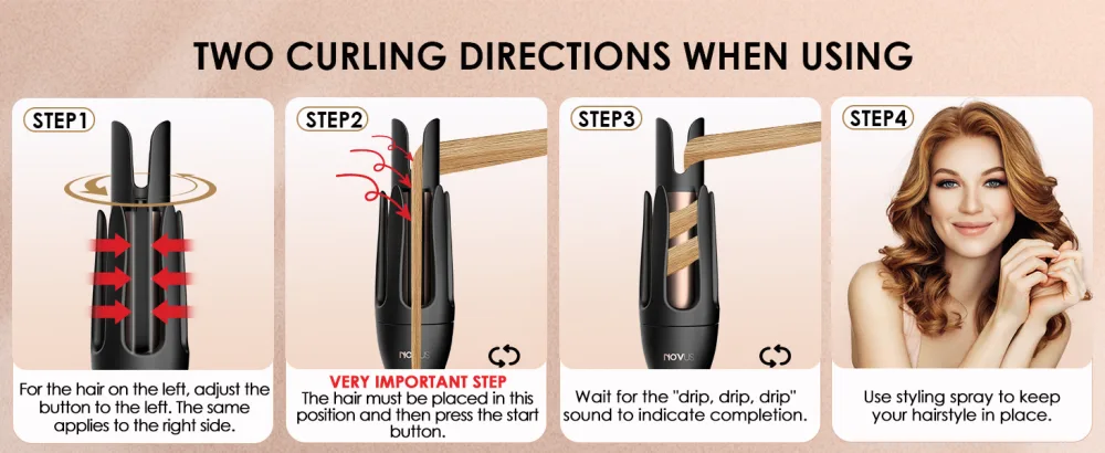 Anti-Scald Automatic Curling Iron Rotating Curling Iron Ceramic Curling Iron Auto Curling Wand Adjustable Steering Time Reminder 30Min Auto Shut Down 3 Temp Settings for All Hair Types Black - auto curling wand auto curling iron rotating curling iron automatic curling iron