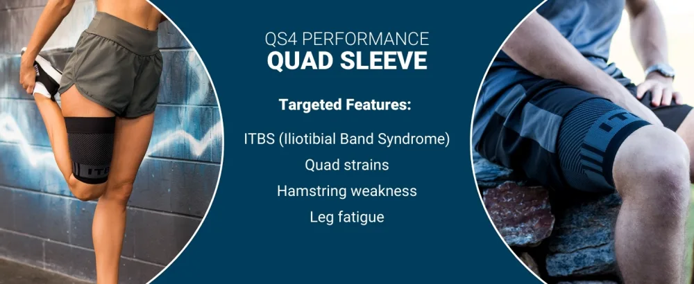 OS1st QS4 Compression Quad/Hamstring Sleeve with Iliotibial Band Brace for ITBS hamstring pulls and weak quads and thighs X-Large - OS1st QS4 Quad/Iliotibial Brace
