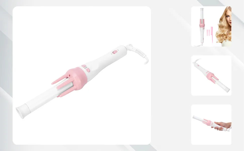 Hair Professional Ceramic Automatic 360 Rotating Hair Curler Electric Curling Wand for All Types (US Plug) - 1413210121512-1