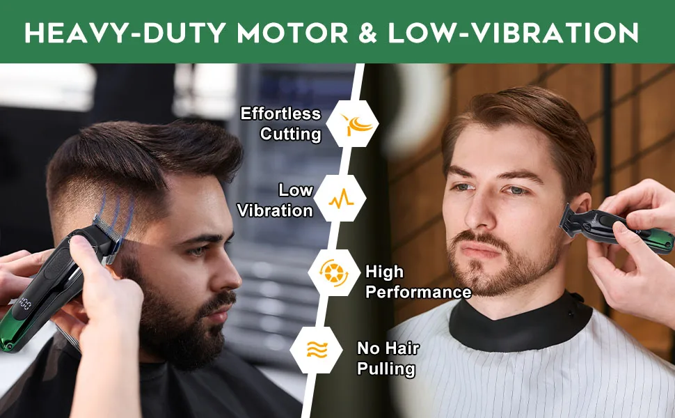 Hatteker Professional Hair Clippers for Men Cordless Clippers and Trimmers Set Barber Clippers Set Rechargeable Beard Trimmer - 656-4