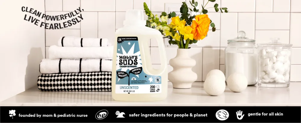 Molly's Suds Liquid Laundry Detergent | Natural Laundry Detergent Soap for Sensitive Skin | 2x Concentrated High Efficiency (HE) | Lavender - 100 Loads Lavender 52 Fl Oz - LLD lifestyle desktop