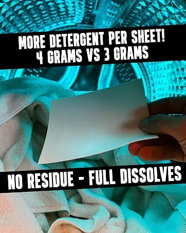 Laundry Detergent Sheets Eco & Earth Friendly No Plastic Jug Pre-measured Concentrated Power Biodegradable sheet Mess Free Lightweight Breeze to use Hypoallergenic Travel Friendly 100 Loads Killer Clean - laundry detergent sheet holy sheet slay laundry