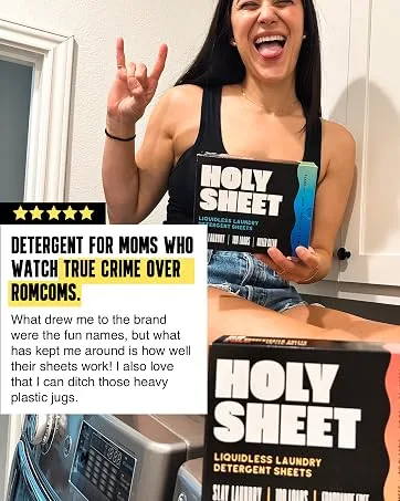 Laundry Detergent Sheets Eco & Earth Friendly No Plastic Jug Pre-measured Concentrated Power Biodegradable sheet Mess Free Lightweight Breeze to use Hypoallergenic Travel Friendly 100 Loads Killer Clean - laundry detergent sheet slay laundry holy sheet