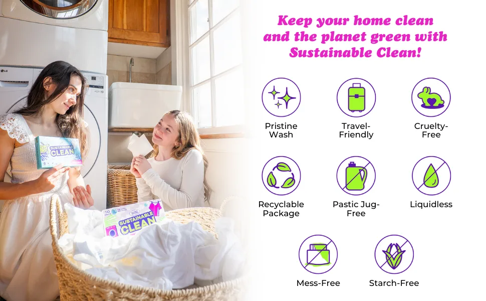 Laundry Detergent Sheets - Made in Sweden Up to 100 loads 50 Sheets Sustainable Clean Liquidless Technology Dissolves Instantly No Harsh Chemicals Eco-Friendly. (Ocean Breeze) - product information 8
