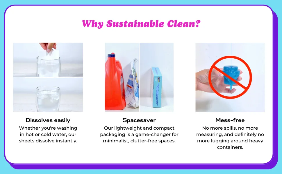 Laundry Detergent Sheets - Made in Sweden Up to 100 loads 50 Sheets Sustainable Clean Liquidless Technology Dissolves Instantly No Harsh Chemicals Eco-Friendly. (Ocean Breeze) - why use