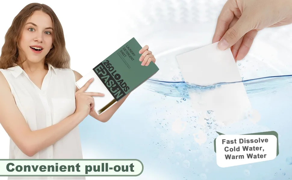 Laundry Detergent Sheets Up To 260 Loads for Lower Cost and Last Longer Use Fresh Scent Laundry Sheets Eco-Friendly Liquidless Soap Strips Plant-based Hypoallergenic Washing Supplies - laundry detergent