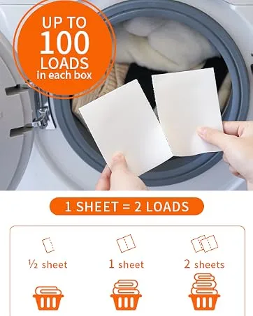 Laundry Detergent Sheets 100 Loads(50 Sheet) Travel Laundry Detergent Sheet Eco-Friendly Hyperconcentraction Laundry Detergent Sheets No Plastic Washer Sheets Fresh Linen Scent Laundry Soap Sheets - Laundry tablets are convenient and can be used directly