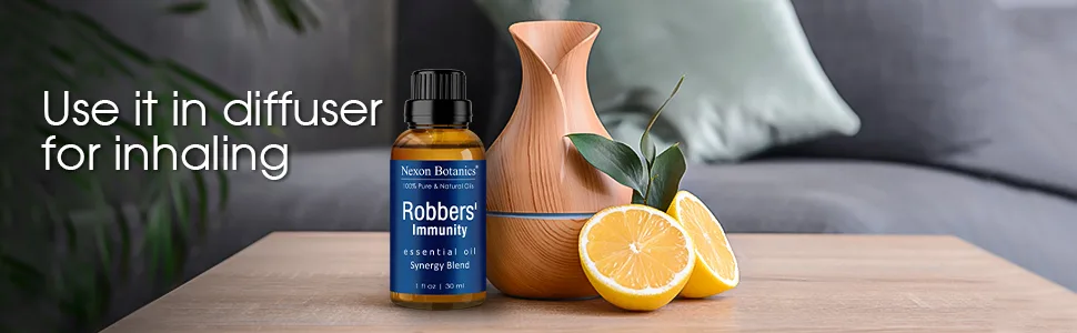 Robbers' Immunity Essential Oil Blend 30 ml - Comparable to On Guard Essential Oil - Immune Boost Essential Oil - Fighter Shield Against Germ - Aromatherapy and Diffuser from Nexon Botanics - Use in Diffuser