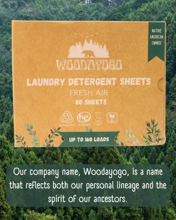 Laundry Detergent Sheets - Eco Friendly Hypoallergenic Laundry Detergent Sheets for Sensitive Skin Natural Plant-Based Smell (80 Sheets - up to 160 Loads) - Front of box - Brand