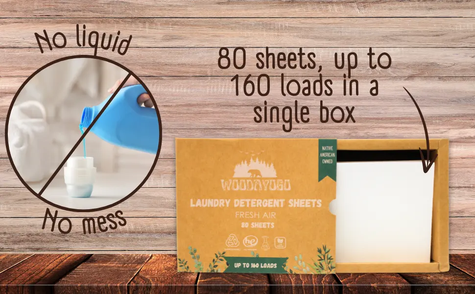 Laundry Detergent Sheets - Eco Friendly Hypoallergenic Laundry Detergent Sheets for Sensitive Skin Natural Plant-Based Smell (80 Sheets - up to 160 Loads) - non toxic laundry detergent best smelling laundry detergent organic laundry detergent laundry soap