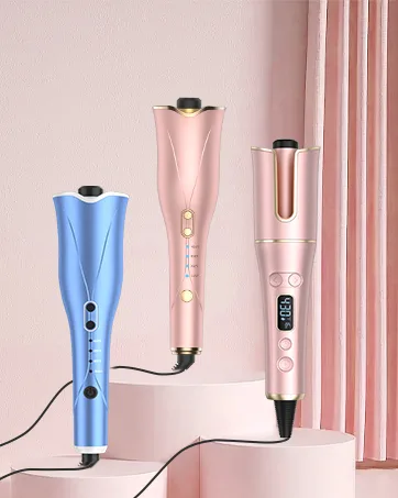 Auto Hair Curler Automatic Curling Iron Wand with 1" Large Rotating Barrel & 4 Temps & 3 Timer Settings Curling Iron with Dual Voltage Auto Shut-Off Fast Heating Spin Iron for Hair Styling Gold - curling iron