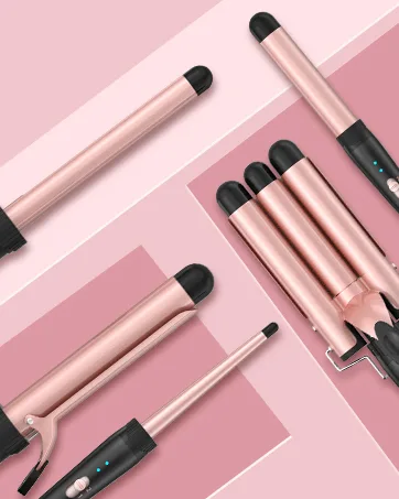 Auto Hair Curler Automatic Curling Iron Wand with 1" Large Rotating Barrel & 4 Temps & 3 Timer Settings Curling Iron with Dual Voltage Auto Shut-Off Fast Heating Spin Iron for Hair Styling Gold - curling wand set