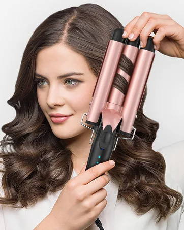 Auto Hair Curler Automatic Curling Iron Wand with 1" Large Rotating Barrel & 4 Temps & 3 Timer Settings Curling Iron with Dual Voltage Auto Shut-Off Fast Heating Spin Iron for Hair Styling Gold - hair curlers