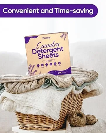 Lavender Laundry Detergent Sheets Travel Eco-friendly 300 Loads Fisroa Clothes Washing Detergent Sheets Plastic-Free Washer Sheets Liquidless Laundry Sheets Strips Tablet - laundry detergent sheets