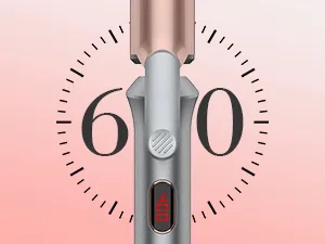 1 1/4 Inch Tourmaline Ceramic Curling Iron with LCD Display Dual Voltage for Long Hair Includes Glove Comb Clips and Pad - 60 mins auto-off