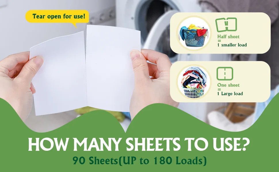 YOGINGO Laundry Detergent Sheets 90 Sheets (up to 180 loads) Eco Friendly Laundry Soap Sheets Travel Laundry Detergent No Plastic Jug New Liquid-Less Technology Active Fresh Washer Sheets Detergent - Laundry Detergent Sheets