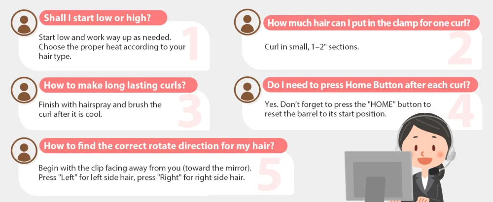 MiroPure Automatic Curling Iron 1 Inch Ionic Hair Curler Self Rotating Curling Wand with Longer Barrel for Waves and Curls Unique Button to Enable/Distable Rotation Get Rid of Accidentally Hit - curling iron with long barrel