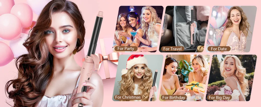 MiroPure Automatic Curling Iron 1 Inch Ionic Hair Curler Self Rotating Curling Wand with Longer Barrel for Waves and Curls Unique Button to Enable/Distable Rotation Get Rid of Accidentally Hit - curling wand