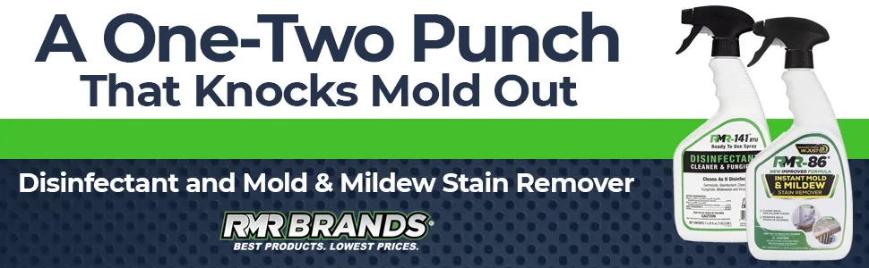 RMR Brands Complete Mold Killer & Stain Remover Bundle - Mold and Mildew Prevention Kit, Disinfectant Spray, Mold and Mildew Stain Remover, Includes 2 - 32 Ounce Bottles - rmr 86 and 141