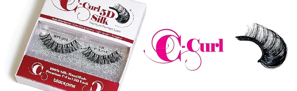 BlackPink C-Curl 5D Silk Permed Lash Extra Curl & Volume Fluffy Reusable Light Weight Natural False Lashes Fake Eye Lash (BPC004) - BlackPink C-Curl 5D Silk Permed Lash Extra Curl & Volume Fluffy Reusable Light Weight Natural