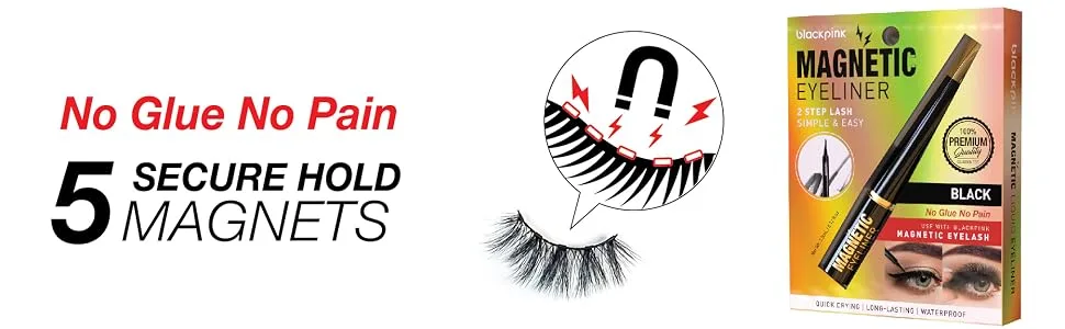BlackPink Mink 5D Magnetic Lashes Liner-Lash 2 Step Simple Lover Fluffy Lash Fluffy Reusable Light Weight False Lashes Fake Eye Lash (BPM101) - 5D Magnetic Lashes Liner-Lash 2 Step Simple Lover Fluffy Lash Fluffy Reusable