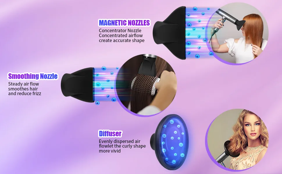 Ionic High Speed Hair Dryer with Diffuser Blow Dryer for Women Foldable Hairdryer with Display Monitor Grey - hair dryer with diffuser
