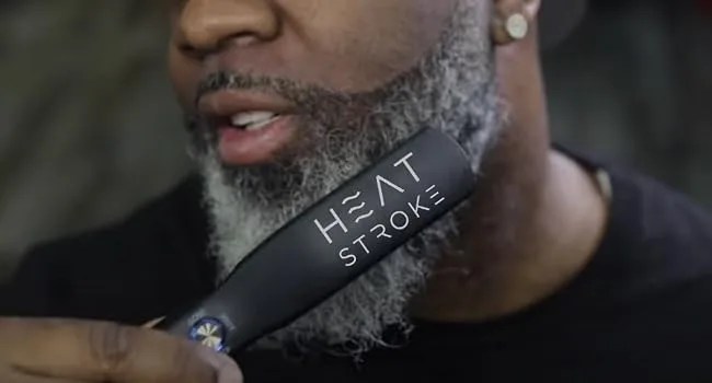 StyleCraft Heat Stroke Beard & Styling Hot Brush Cool Touch Tips Anti-Scold Hair Straightener Black Black-corded - Heat Stroke