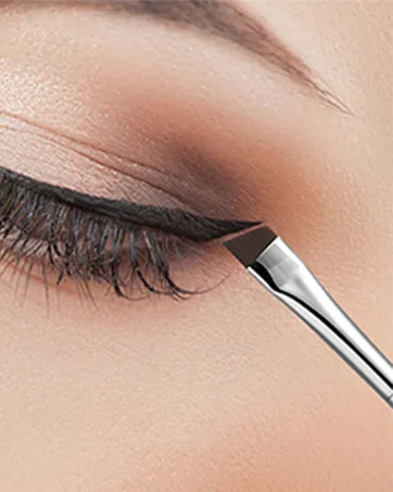 Fine Angled Eyeliner Brushes JASSINS Precision Gel Eye Liner Brush Synthetic Bristles Eye Makeup Tool Ultra Thin Slanted Flat Angle for Beauty Cosmetic Tool 2Pieces-A - Eyeliner Brush