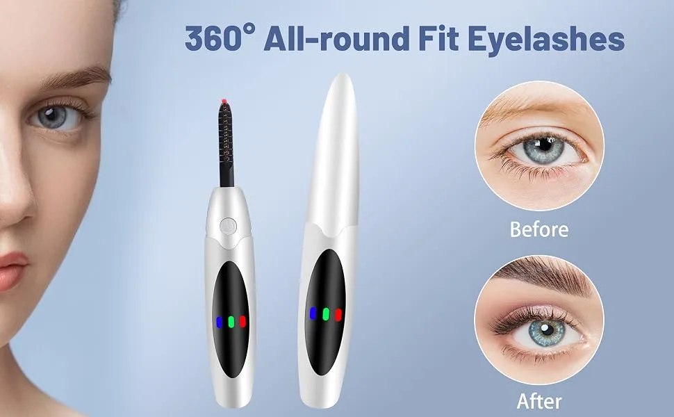 Heated Eyelash Curler Professional- Fast Heating Up Naturally Lashes Curling with Innovative ARC Desigh Perfect Fit Lash Quick Type-C Rechargeable 3 Heating Mode Anti-Burn Eyelid - BRAND STORY BG