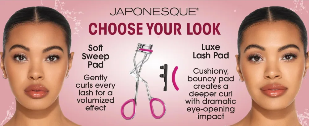 JAPONESQUE Day & Night Eyelash Curler with 2 Unique and Different Lash Pads That Offer Different Lash Curl Effects - Choose Your Look