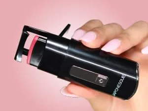 JAPONESQUE Heated Lash Curler Long Lasting Eyelash Curler and Lifter USB Powered Heat Safety Settings Electric Curler Tool - Power On