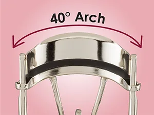 JAPONESQUE Power Curler Eyelash Curler Instant Lash Curler for Longer Lashes Silicone Pad Nickel Finish - 40 degree Arch