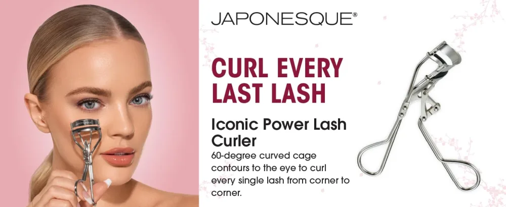 JAPONESQUE Power Curler Eyelash Curler Instant Lash Curler for Longer Lashes Silicone Pad Nickel Finish - Curl Every Last Lash
