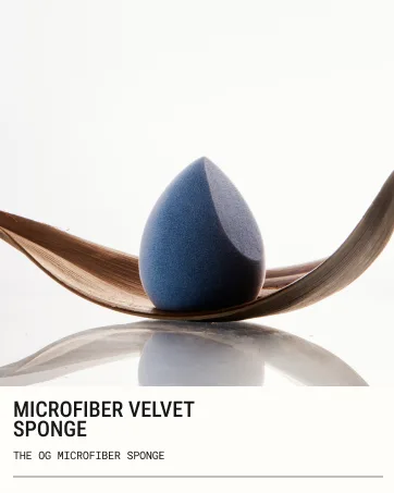 JUNO & Co. Microfiber Makeup Sponge Dual Layer Technology for Full Coverage Flawless Makeup Blender for Foundation Powder and Cream (Velvet Style and Blue Color) - Sponge Series