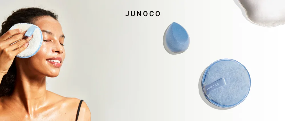 JUNO & Co. Microfiber Makeup Sponge Dual Layer Technology for Full Coverage Flawless Makeup Blender for Foundation Powder and Cream (Velvet Style and Blue Color) - Tool Series