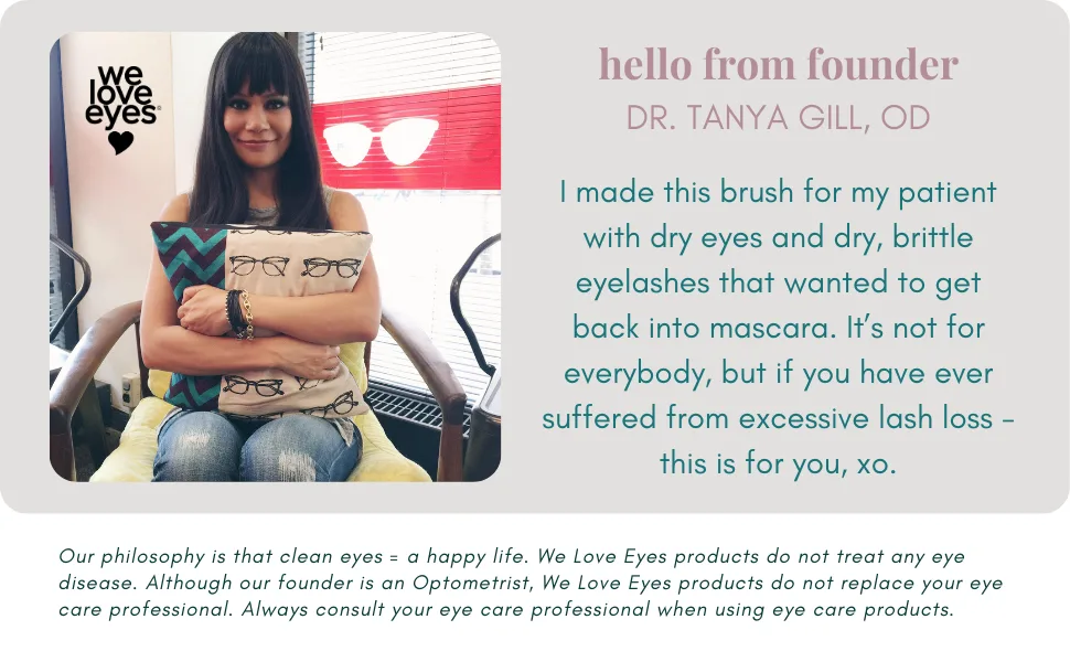 We Love Eyes Lashfull Thinking lash + brow cleansing brush - limit unnecessary lash and brow loss when removing eye makeup - dome brush