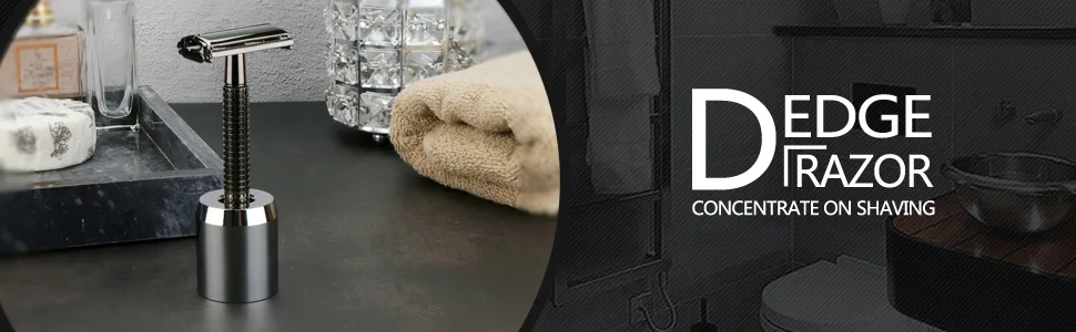 DEDGE Safety Razor Alloy Holder for Bathroom Accessory Matte Silver - DEDGE header