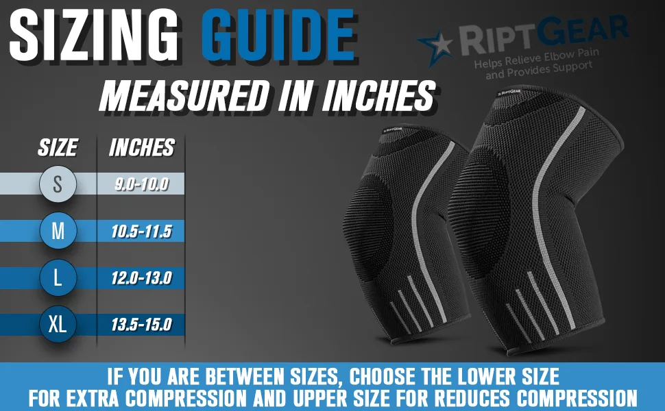 RiptGear Elbow Brace for Tendonitis and Tennis Elbow for Men and Women - Elbow Compression Sleeve for Bursitis - Elbow Brace for Golfers Elbow - Support Compression Sleeves (Medium, Black (1 Pack)) Medium Black (1 Pack) - running full runner orange shield pack flash warmers metallic cycling cool neoprene sunblock